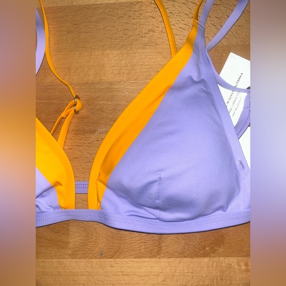 L*Space Finneas Purple Orange Color Block Bikini Top Size S - Picture 4 of 7
